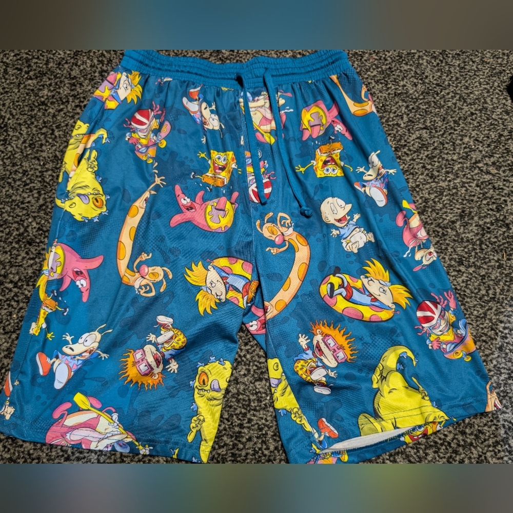 Nickelodeon Character Print Blue Shorts‎